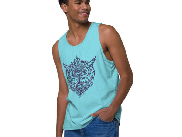 Búho, playera sin mangas hombre, color claro - Image 7
