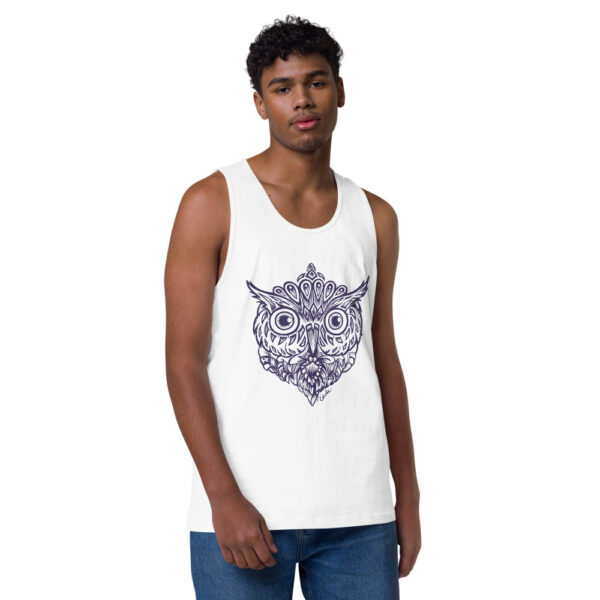 Búho, playera sin mangas hombre, color claro