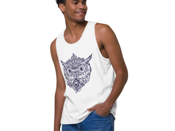 Búho, playera sin mangas hombre, color claro - Image 9