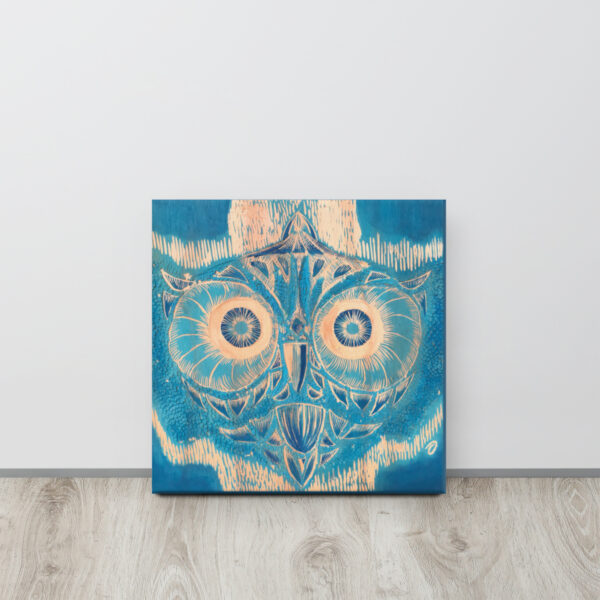 "Búho O". Lienzo 16x16 in.