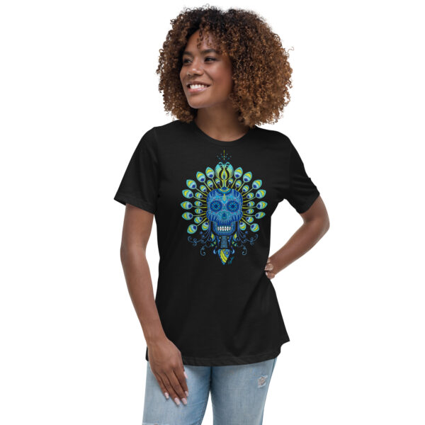 Calavera Pavo Real, playera mujer